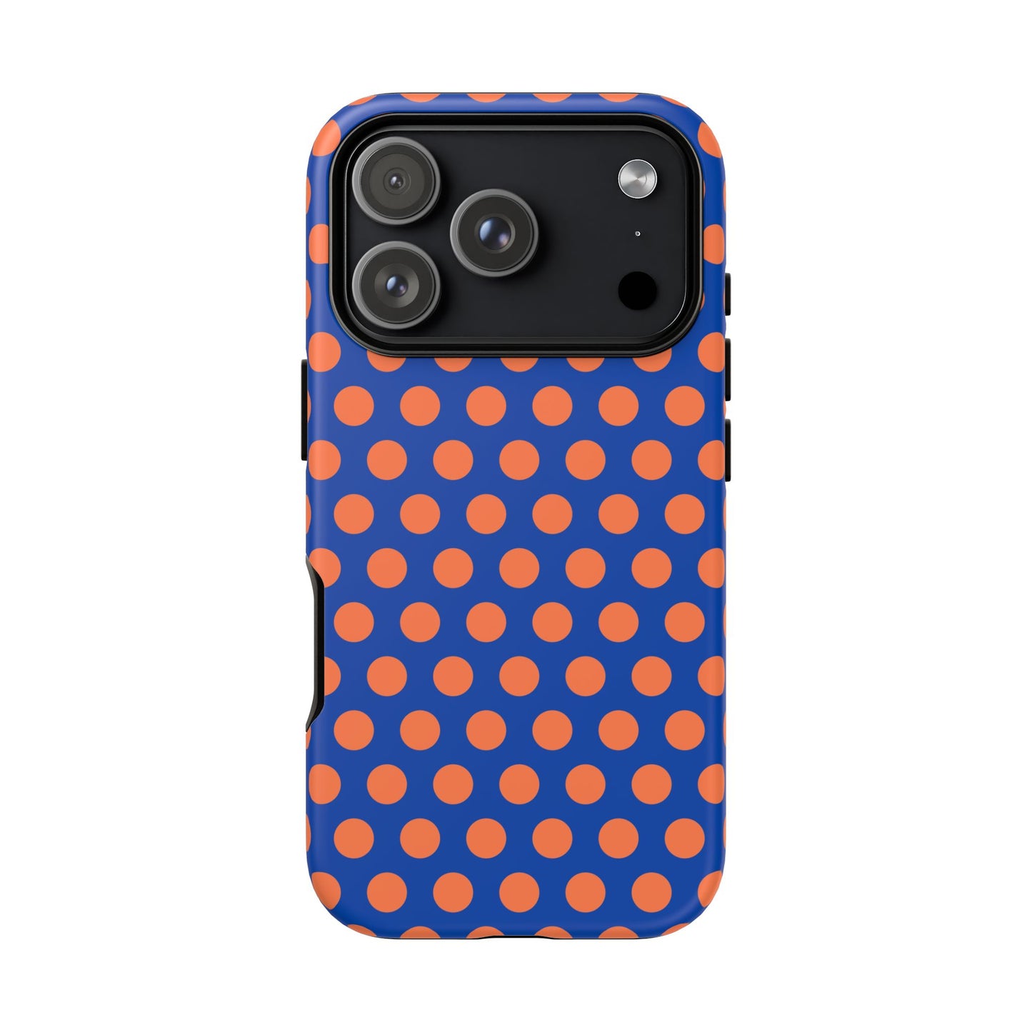 Blue & Coral Polka Dot Phone Case for iPhone, Samsung S, Google Pixel Phones