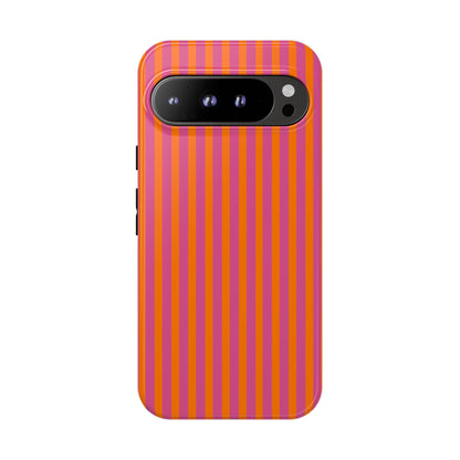 Orange Pink Striped Tough Phone Cases