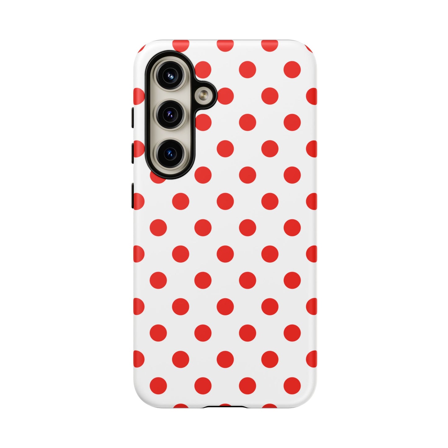 Red White Polka Dot Phone Case Cover for iPhone, Samsung, and Google Phones