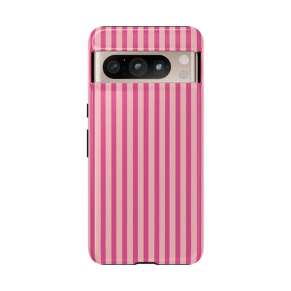 Pink Stripe Everyday Phone Case Cover, Protective Smartphone Cover, Trendy Accessories