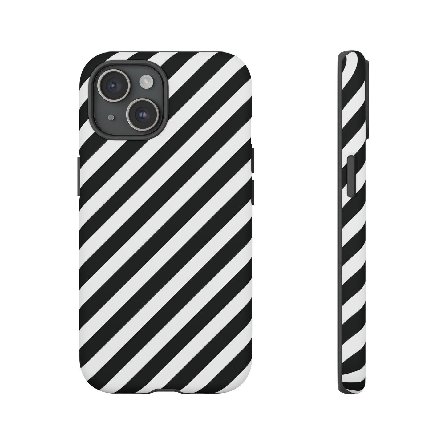 Black White Diagonal Phone Case Cover, Protective Sleek Cell Phone Case, Modern Smartphone, Stylish