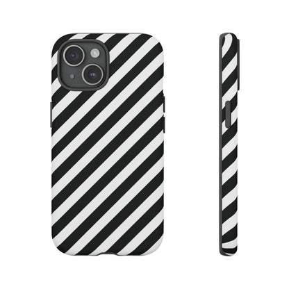 Black White Diagonal Phone Case Cover, Protective Sleek Cell Phone Case, Modern Smartphone, Stylish