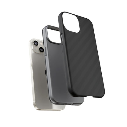 Phone Case, Black Diagonal Pattern Tough Gloss Finish Protective Cover, iPhone, Samsung, Google Pixel, Unique Geometric Design, Gift
