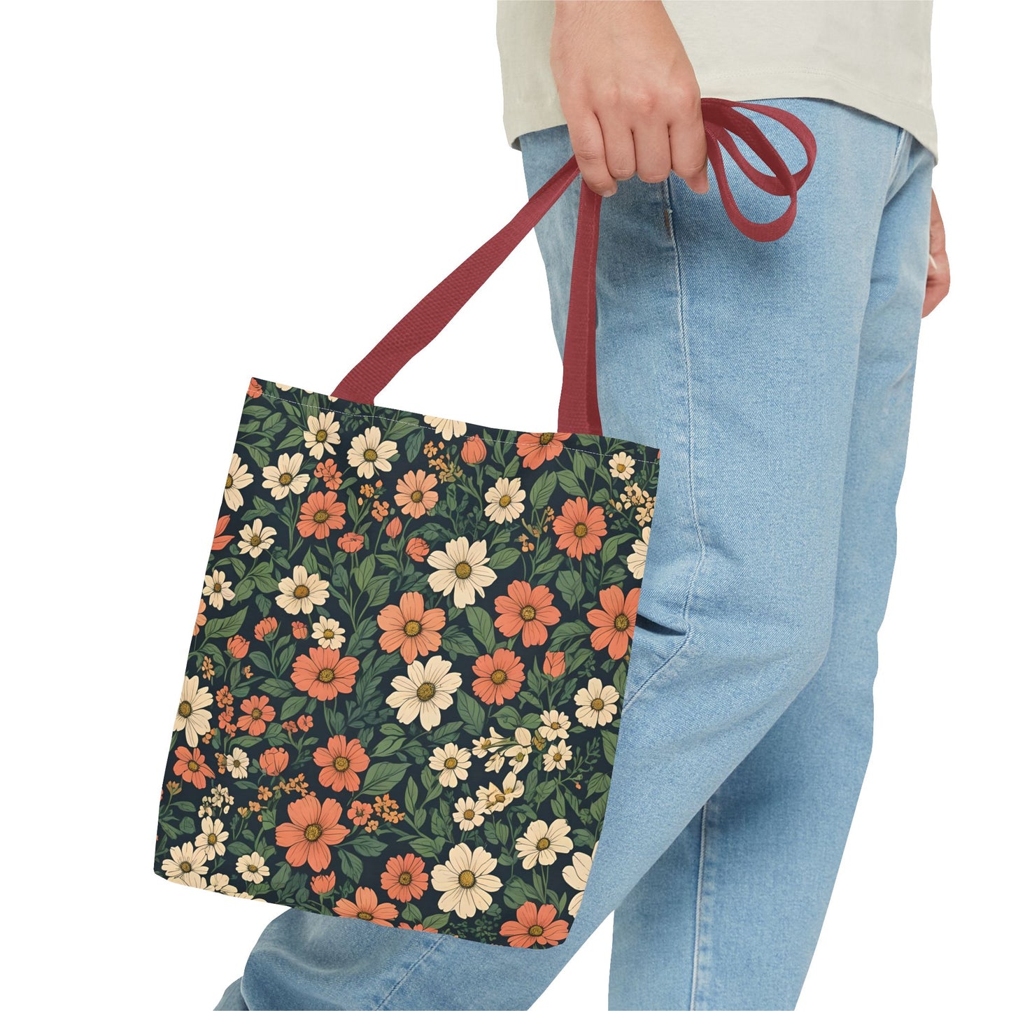 Tote Bag Floral Design Shopping Carry Travel Bag