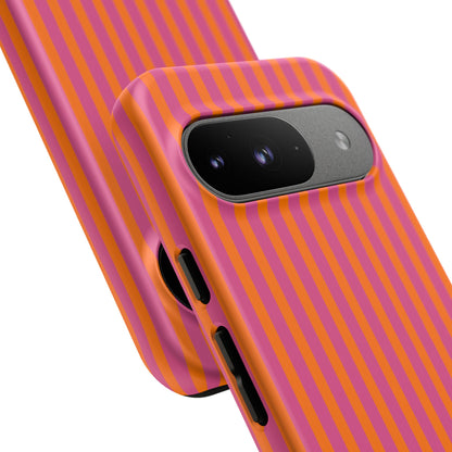 Orange Pink Striped Tough Phone Cases