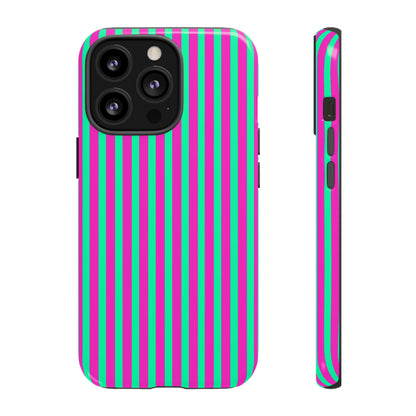 Green Pink Striped Phone Case Cover