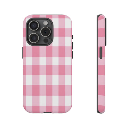 Pink Gingham Cute Phone Case Cover, for Fashion Lovers, Gift for Her, Stylish Tech Accessory, Perfect for Birthdays & Holidays