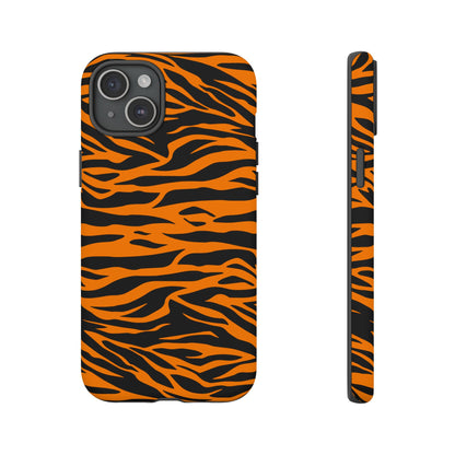 Orange Cute Wild Tiger Print Pattern Phone Case for iPhone Galaxy S and Pixel Phones