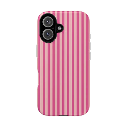 Pink Stripe Everyday Phone Case Cover, Protective Smartphone Cover, Trendy Accessories