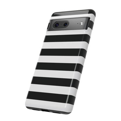 Black White Stripe  Phone Case for iPhone, Samsung S, Google Pixel Phones