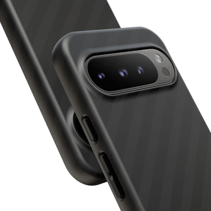 Phone Case, Black Diagonal Pattern Tough Gloss Finish Protective Cover, iPhone, Samsung, Google Pixel, Unique Geometric Design, Gift