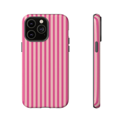 Pink Stripe Everyday Phone Case Cover, Protective Smartphone Cover, Trendy Accessories