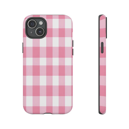 Pink Gingham Cute Phone Case Cover, for Fashion Lovers, Gift for Her, Stylish Tech Accessory, Perfect for Birthdays & Holidays