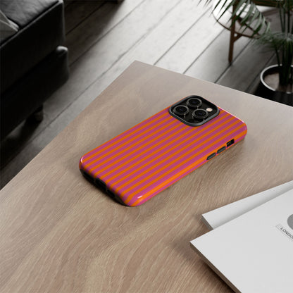 Orange Pink Striped Tough Phone Cases