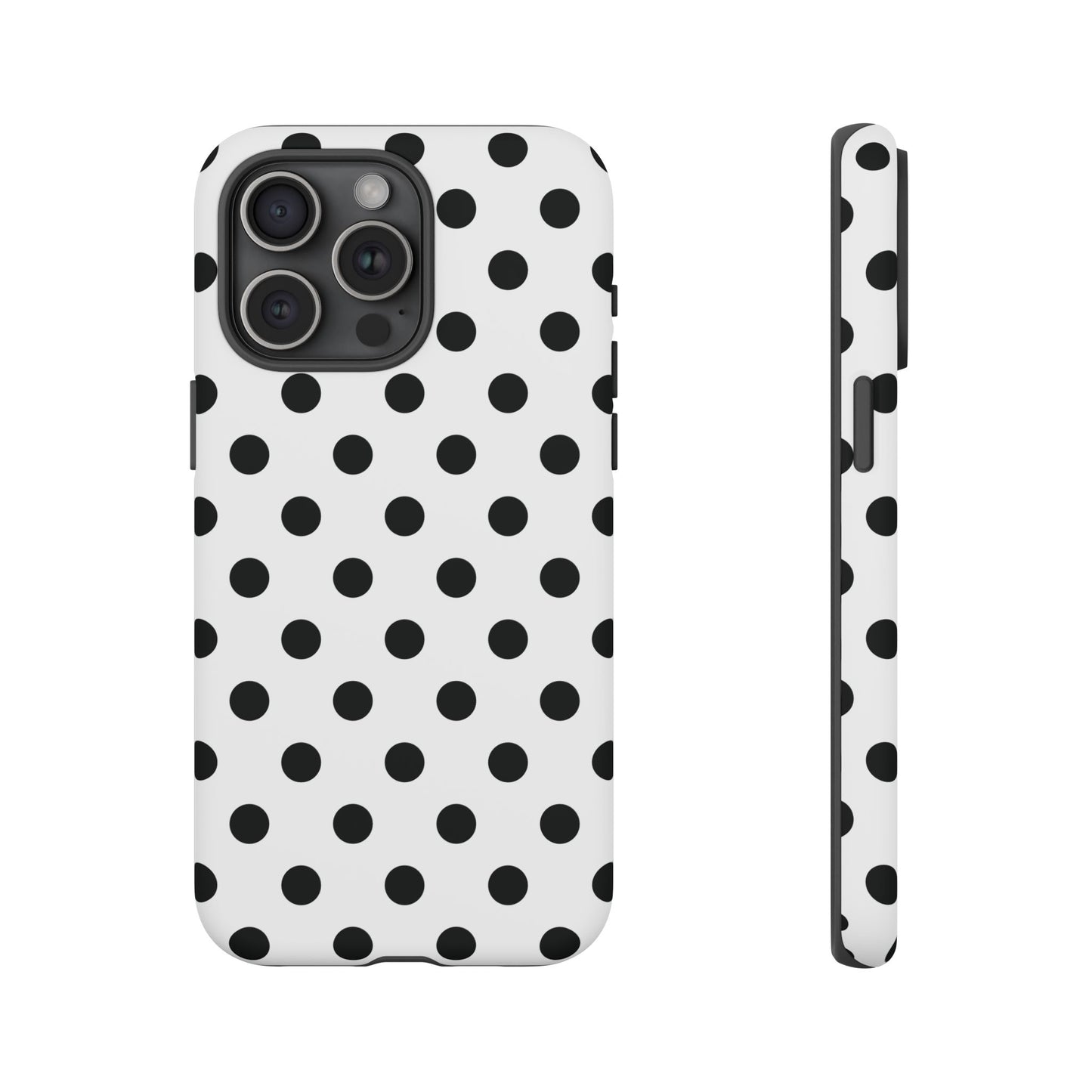 Black White Polka Dot Phone Case Cover  iPhone, Samsung Galaxy S25, Google Pixel 7