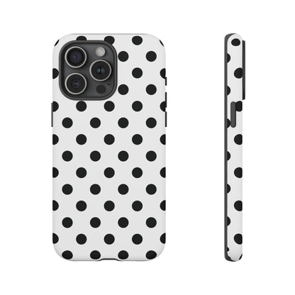 Black White Polka Dot Phone Case Cover  iPhone, Samsung Galaxy S25, Google Pixel 7