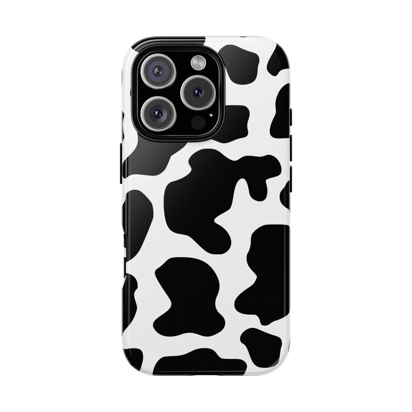 Black Cow Print Phone Case Cover for  iPhone, Samsung, Google Phones