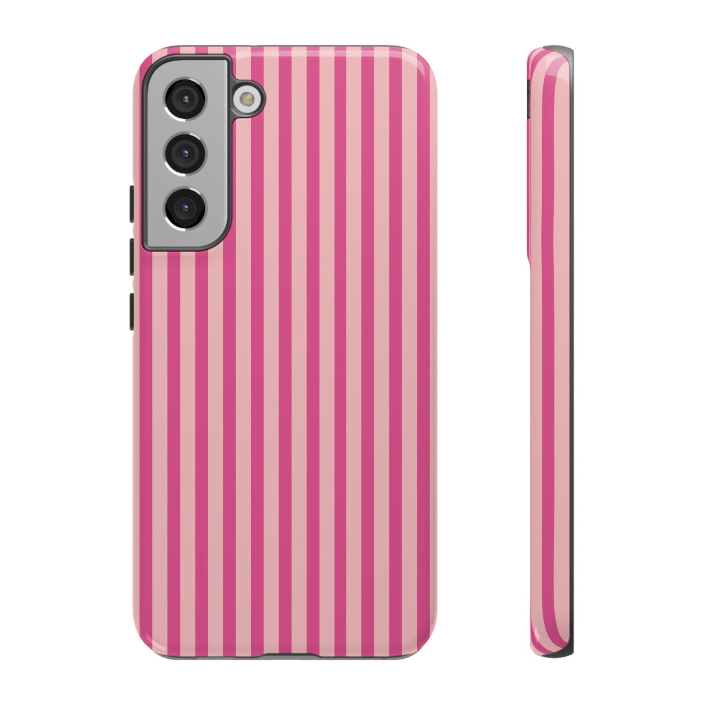 Pink Stripe Everyday Phone Case Cover, Protective Smartphone Cover, Trendy Accessories