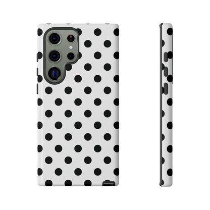 Black White Polka Dot Phone Case Cover  iPhone, Samsung Galaxy S25, Google Pixel 7