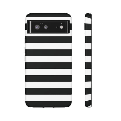 Black White Stripe  Phone Case for iPhone, Samsung S, Google Pixel Phones