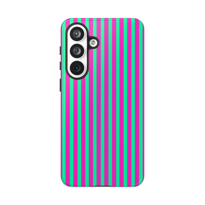Green Pink Striped Phone Case Cover
