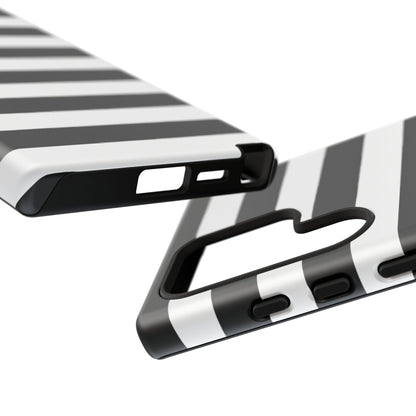 Black White Stripe  Phone Case for iPhone, Samsung S, Google Pixel Phones