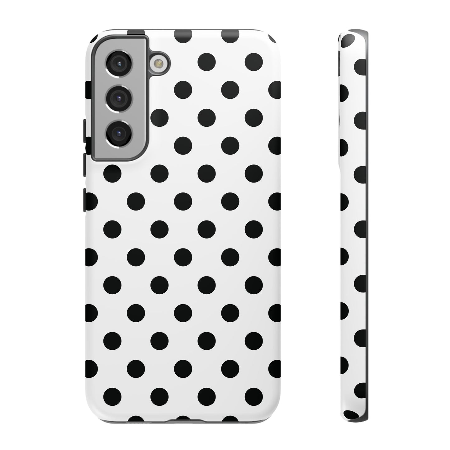 Black White Polka Dot Phone Case Cover  iPhone, Samsung Galaxy S25, Google Pixel 7