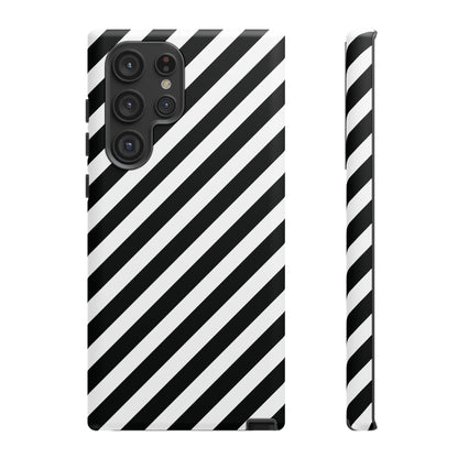 Black White Diagonal Phone Case Cover, Protective Sleek Cell Phone Case, Modern Smartphone, Stylish