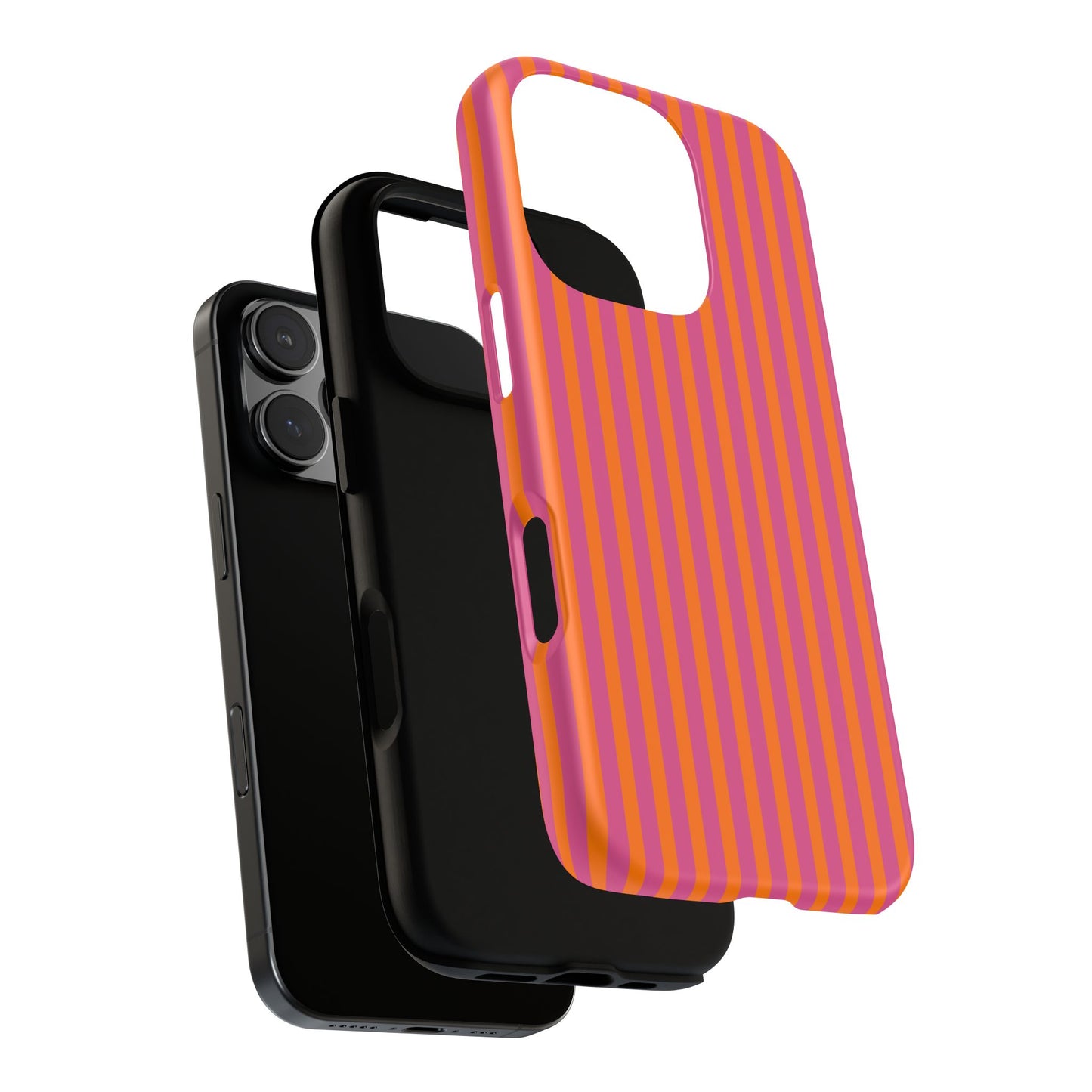 Orange Pink Striped Tough Phone Cases
