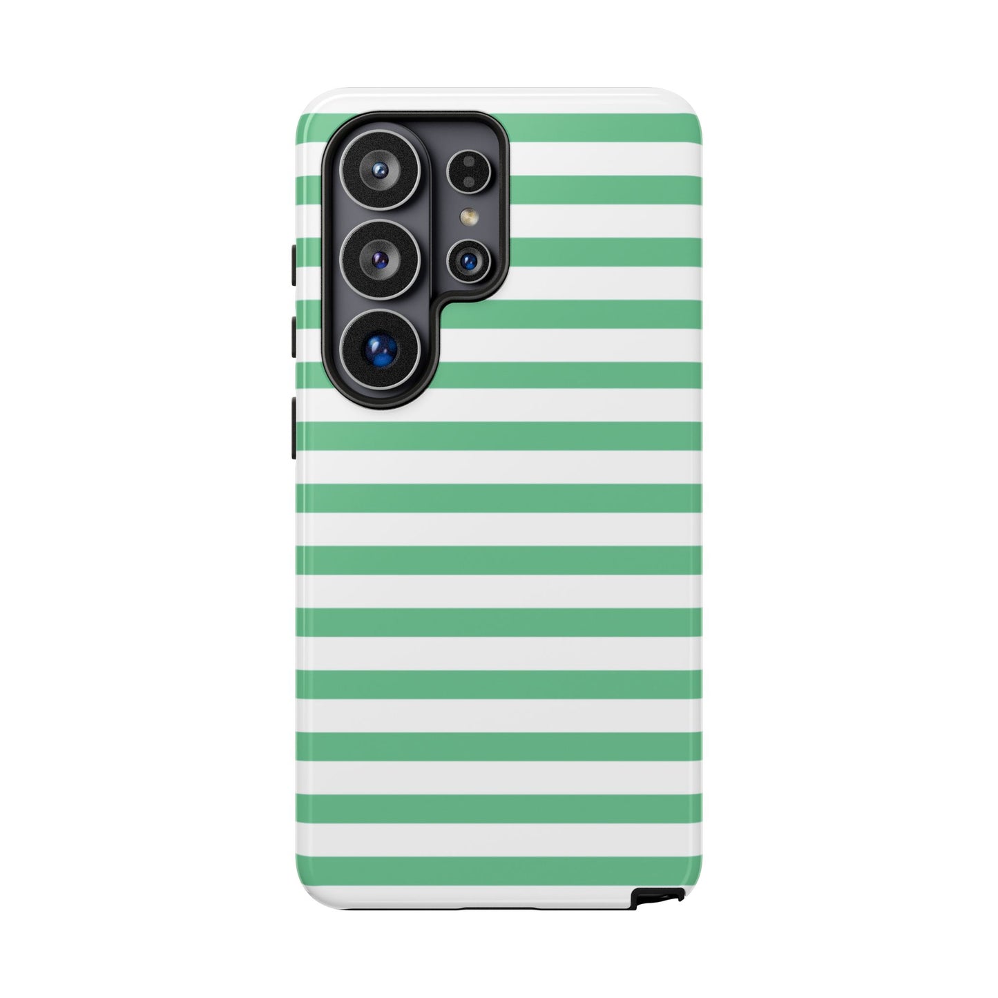 Mint Green Striped Phone Case | Horizontal Candy Stripe iPhone Cover