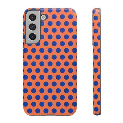 Orange Blue Polkadot Phone Case Cover
