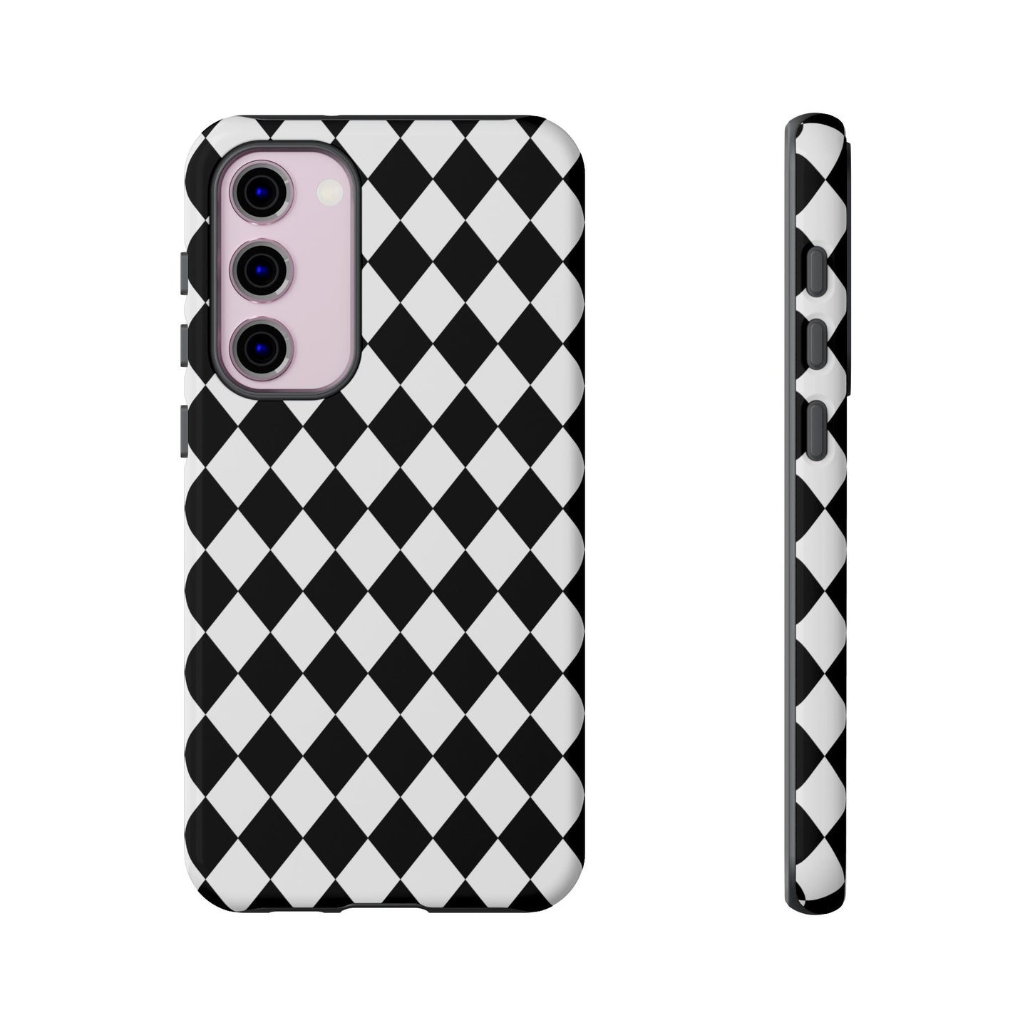 White and Black Dimond Tough phone Case Cover | iPhone | Google | Samsung