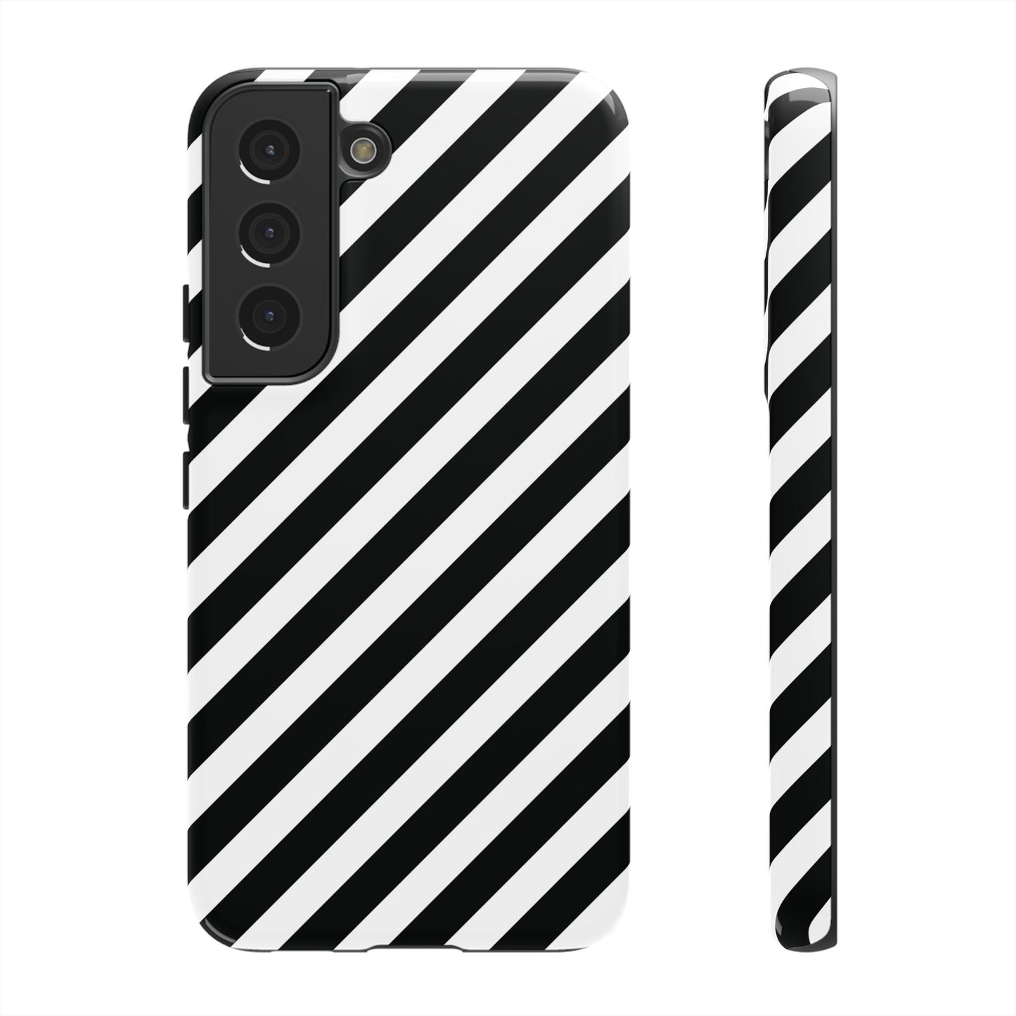 Black White Diagonal Phone Case Cover, Protective Sleek Cell Phone Case, Modern Smartphone, Stylish