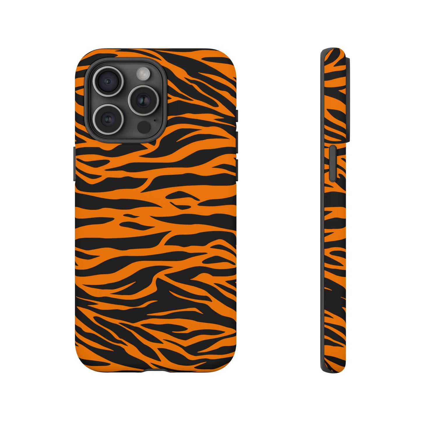 Orange Cute Wild Tiger Print Pattern Phone Case for iPhone Galaxy S and Pixel Phones