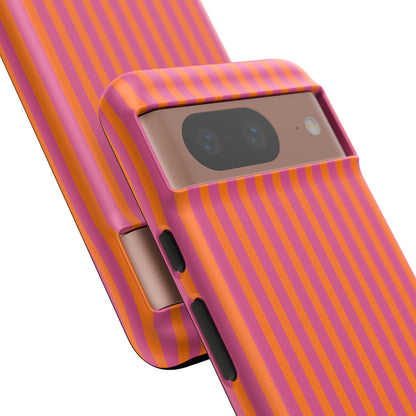 Orange Pink Striped Tough Phone Cases