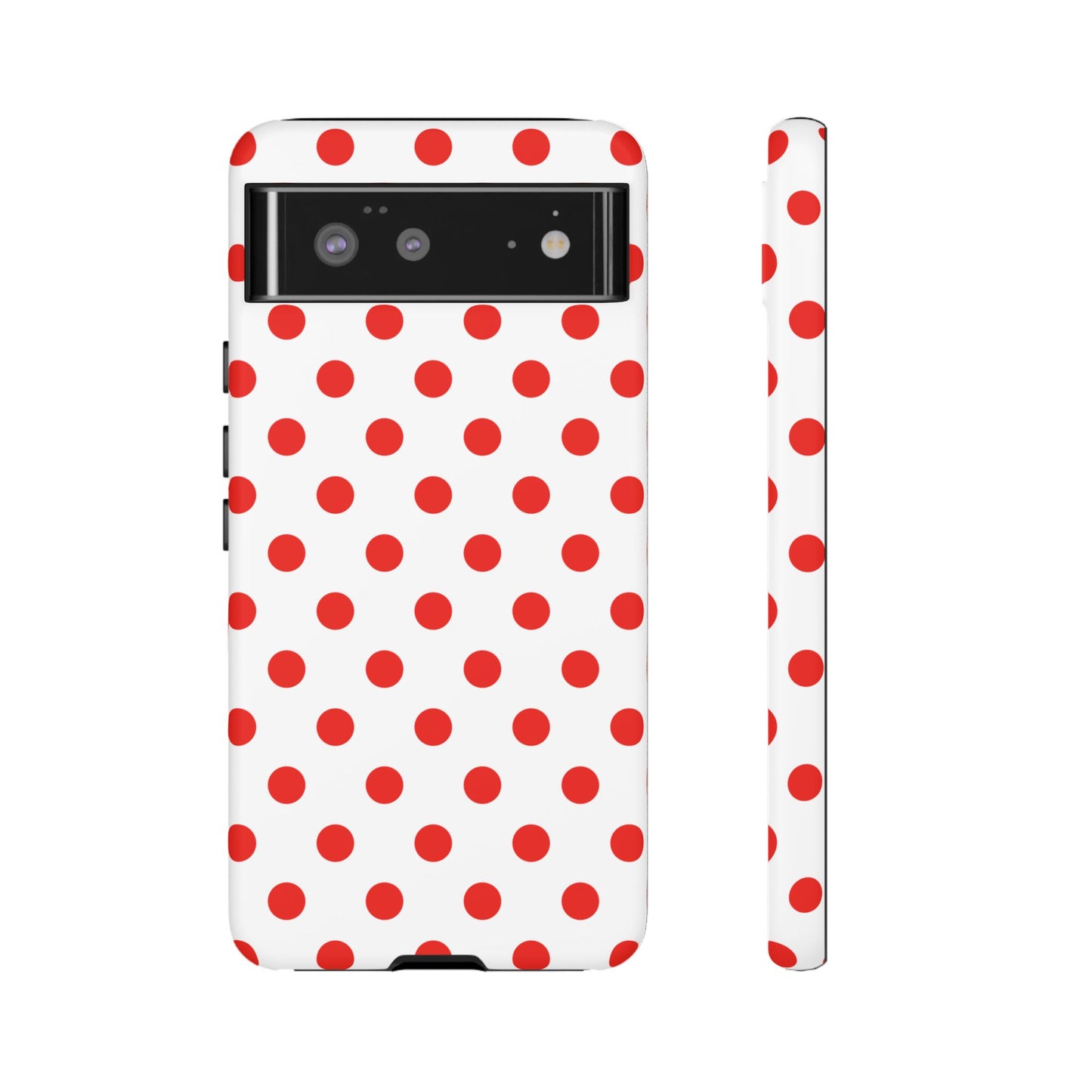 Red White Polka Dot Phone Case Cover for iPhone, Samsung, and Google Phones