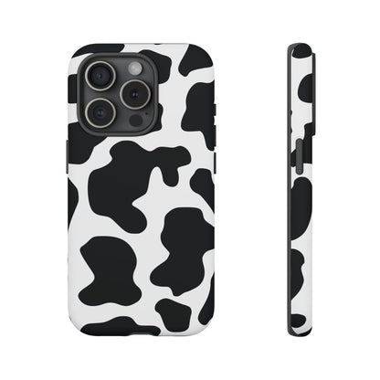Black Cow Print Phone Case Cover for  iPhone, Samsung, Google Phones