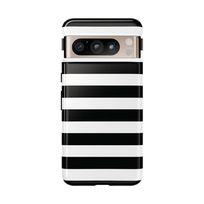 Black White Stripe  Phone Case for iPhone, Samsung S, Google Pixel Phones
