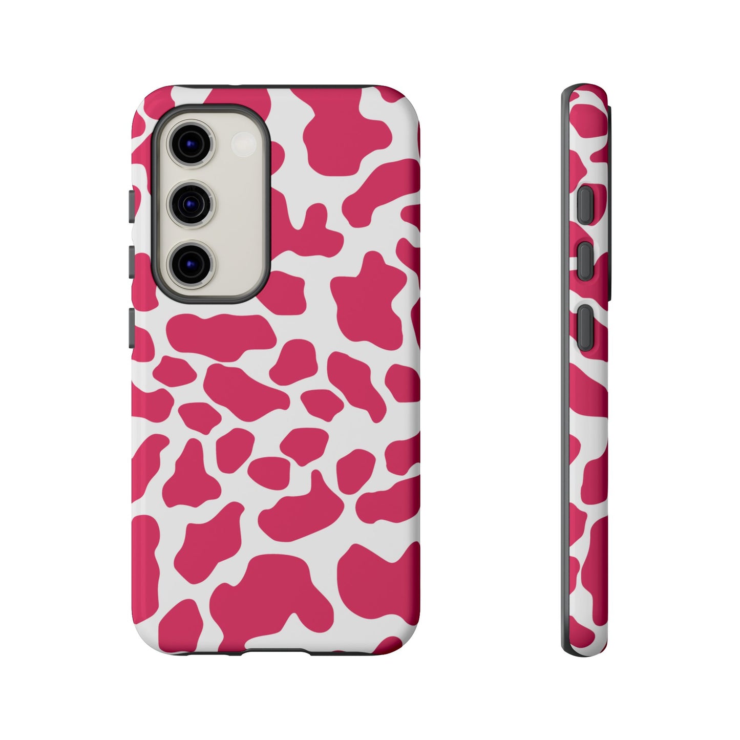 Pink Cow Print Phone Case Cover for iPhone, Samsung, Google smart phones