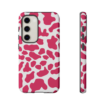 Pink Cow Print Phone Case Cover for iPhone, Samsung, Google smart phones