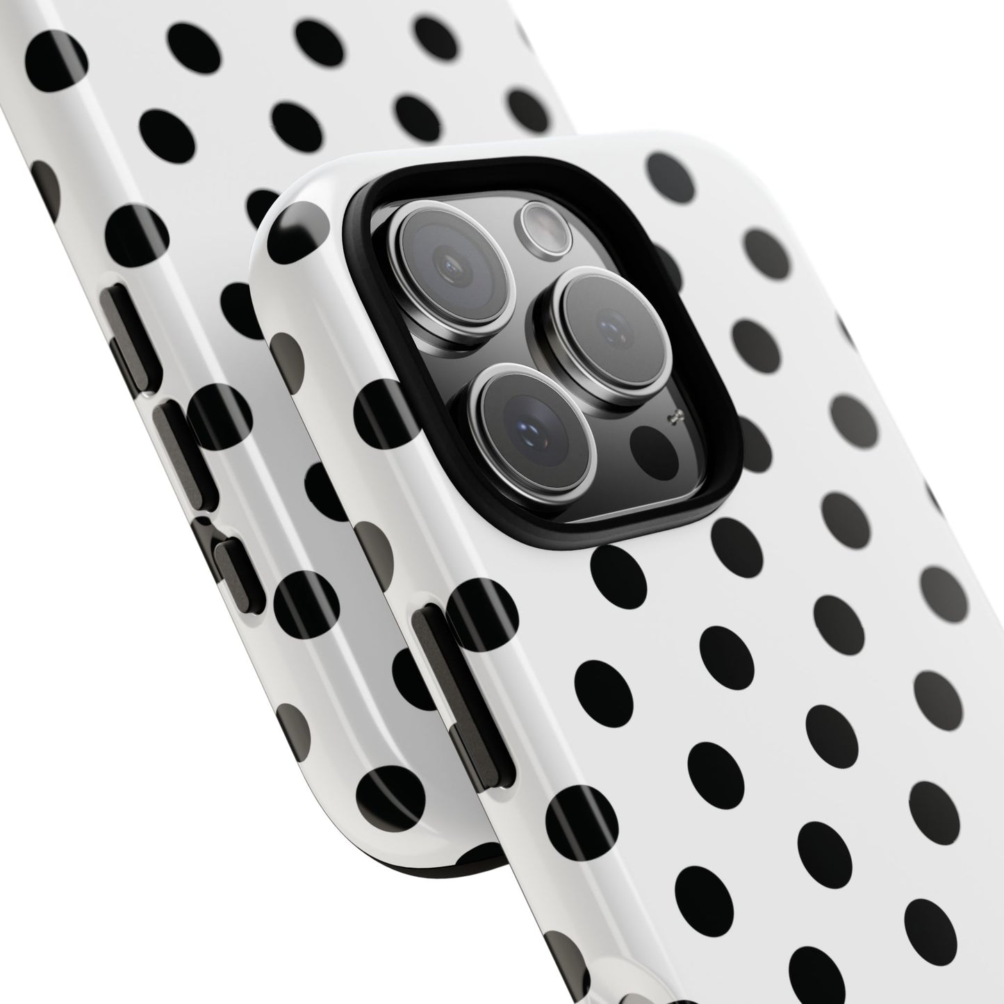Black White Polka Dot Phone Case Cover  iPhone, Samsung Galaxy S25, Google Pixel 7