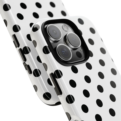 Black White Polka Dot Phone Case Cover  iPhone, Samsung Galaxy S25, Google Pixel 7