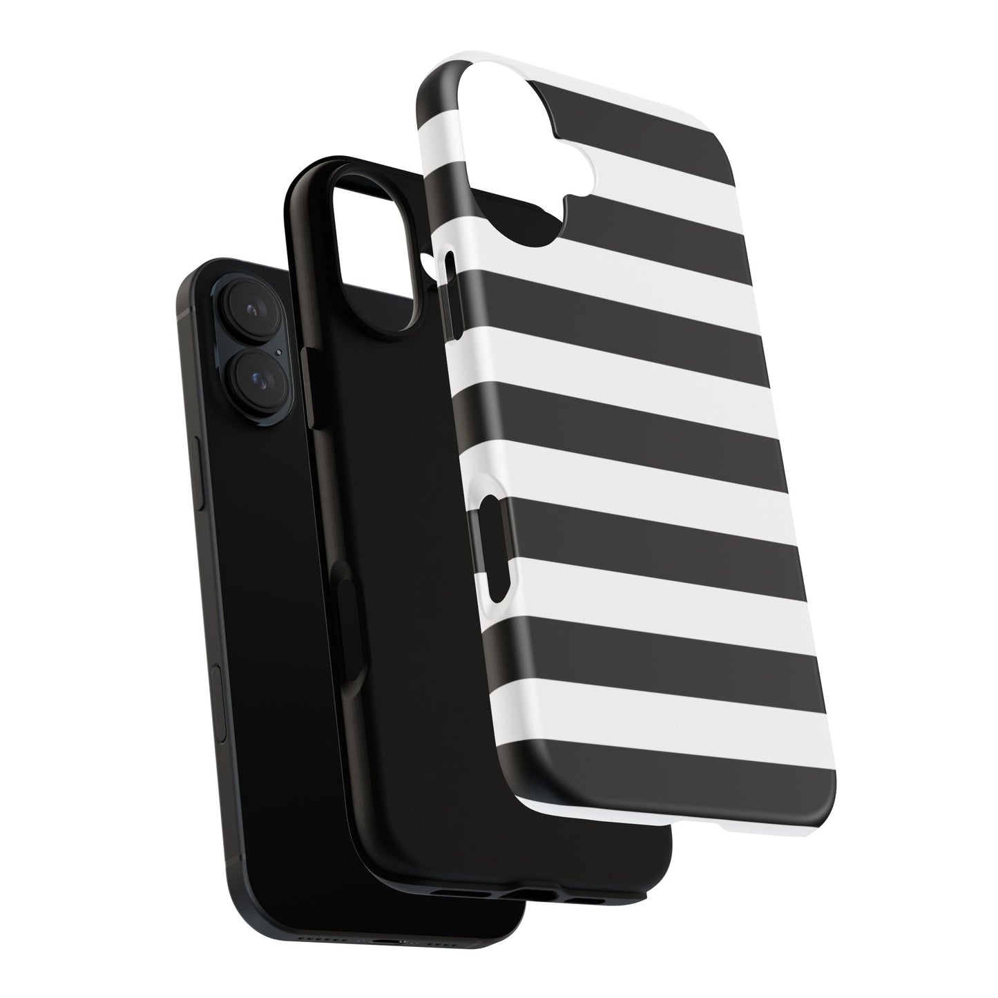 Black White Stripe  Phone Case for iPhone, Samsung S, Google Pixel Phones