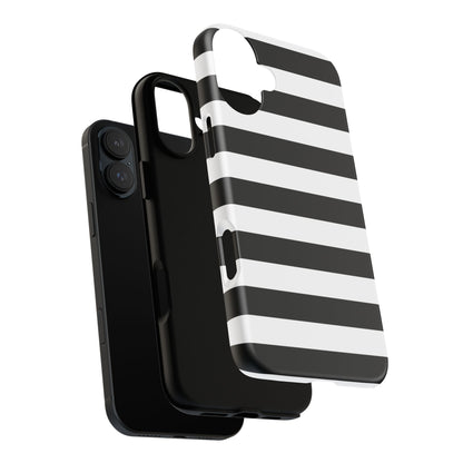 Black White Stripe  Phone Case for iPhone, Samsung S, Google Pixel Phones