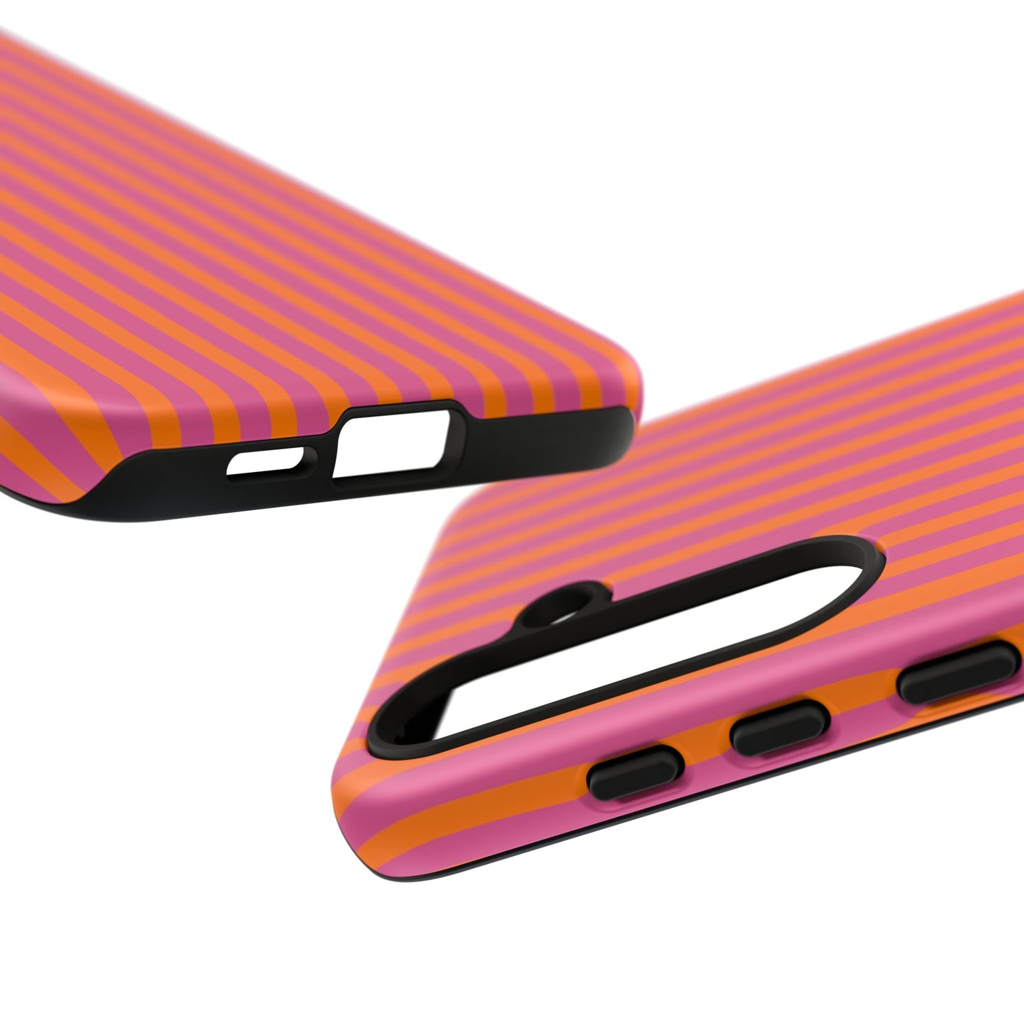 Orange Pink Striped Tough Phone Cases