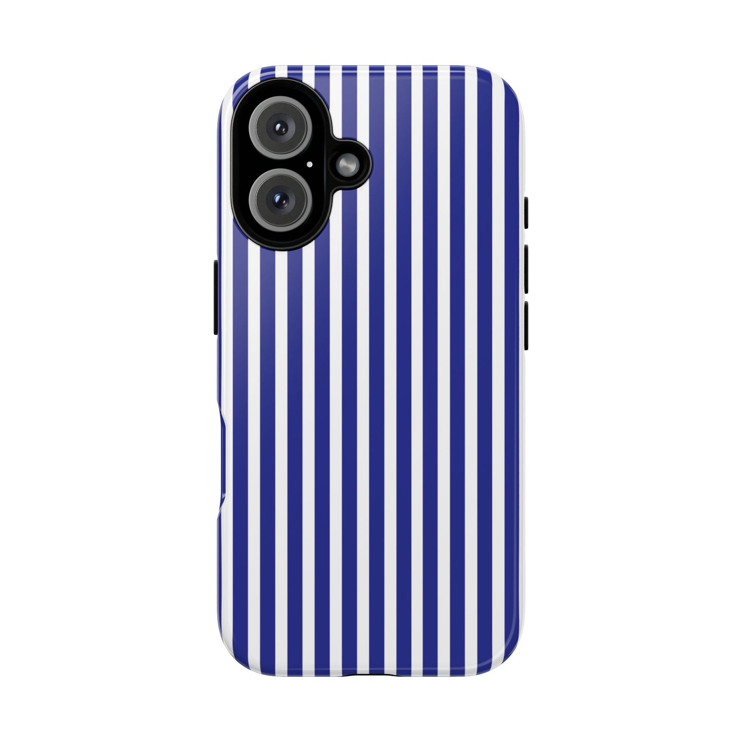 Phone Case, Blue White Striped Tough Case Cover, Protective Phone Cover, Hard Shell Phone Case, Phone Accessories, Phone Protector