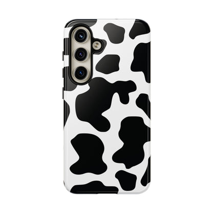Black Cow Print Phone Case Cover for  iPhone, Samsung, Google Phones