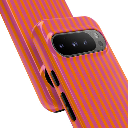 Orange Pink Striped Tough Phone Cases