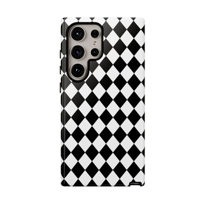 White and Black Dimond Tough phone Case Cover | iPhone | Google | Samsung