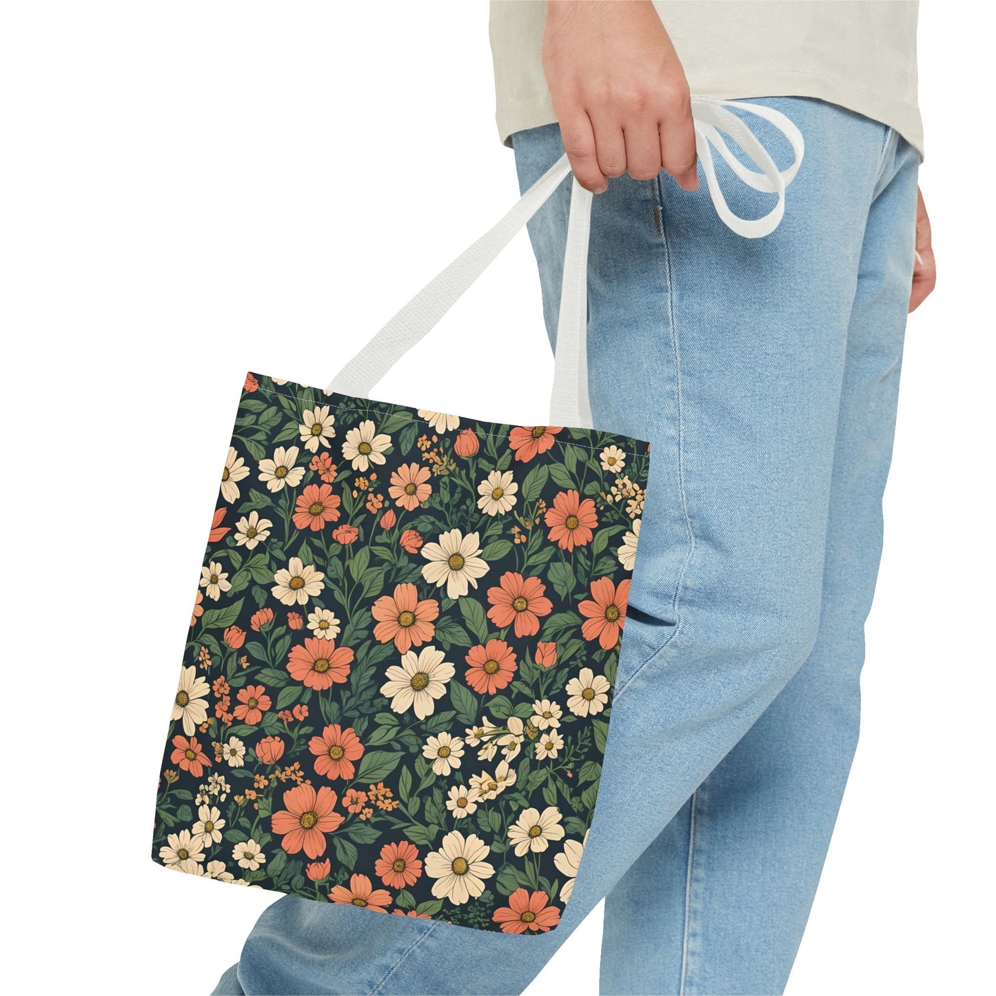 Tote Bag Floral Design Shopping Carry Travel Bag